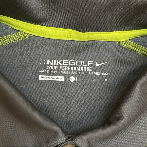NIKE GOLF Tour Performance Polo Shirt Gray Abstract Stripes Size Large - Picture 5 of 8